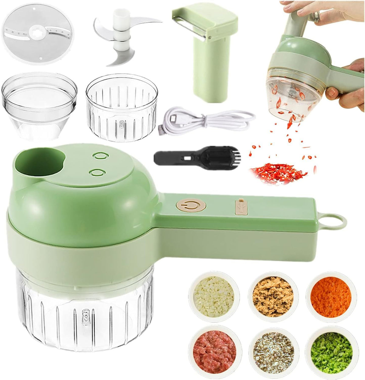 Electric Vegetable Spiralizer & Food Slicer – Multi-Blade Vegetable Cutter