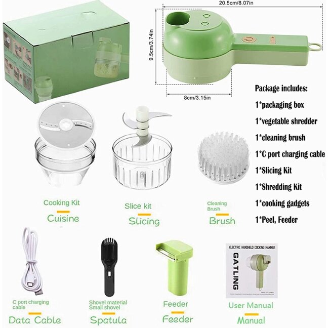 Electric Vegetable Spiralizer & Food Slicer – Multi-Blade Vegetable Cutter